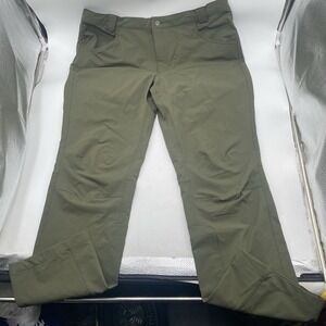 Burlebo Mens Challenger Pants Olive Back Zippered Seat Pockets Stretch 2XL 40x32
